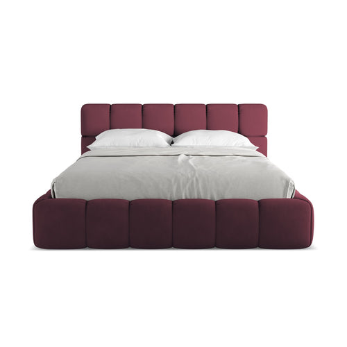 LaMiaSofa Bed met opbergruimte Roma - chenille stof - bordeaux - 180x228x82