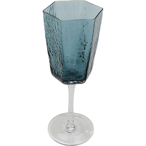 Kare Design Wijnglazen Wit Cascata blauw (6/Set)