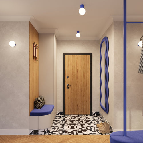 Sollux Lighting Plafondlamp HALO ultramarijn IP44 - 12x12x21cm
