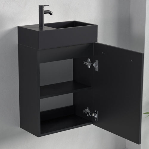 LOMAZOO toiletmeubel Bombay - zwarte wastafel - mat zwart