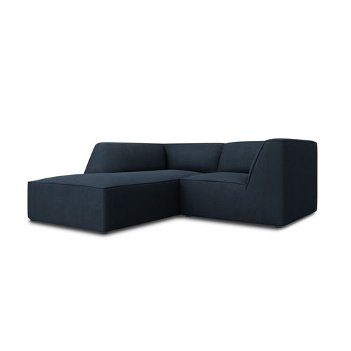 Cosmopolitan Design - Modulaire hoekbank links Siena 3-zits, structurele stof marineblauw - 180x186x69cm