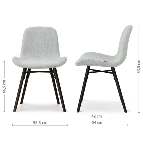 Nolon Nena-Fé eetkamerstoel grijs melange - zwart houten onderstel - vtwonen shop