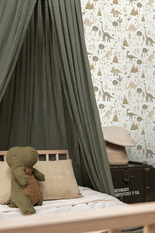ESTAhome behang dinosaurussen beige en taupe - 53 cm x 10.05 m - 131354