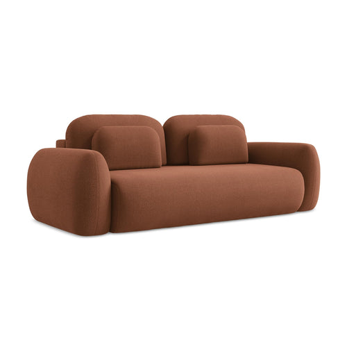 LaMiaSofa 3-zits slaapbank Ferretti - bouclé - terracotta - 266x121x95