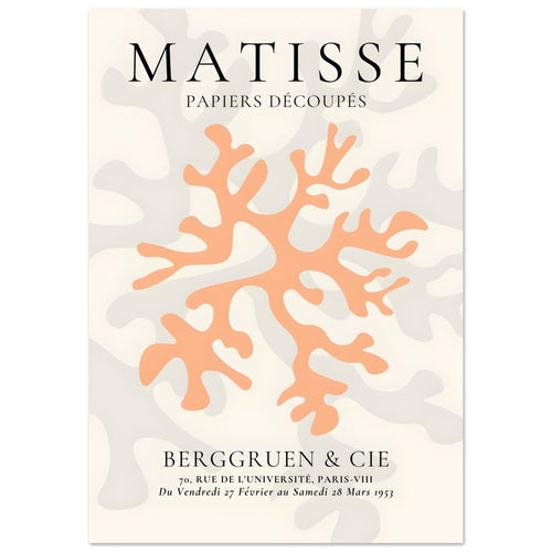 Artfulprints  Matisse – Orange coral   poster A4 21x29.7 cm - vtwonen shop