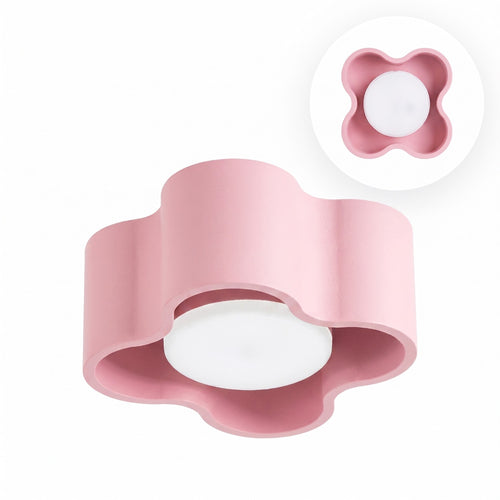 Sollux Lighting Plafondlamp OVIO 1 roze Gx53 - 12x12x6cm