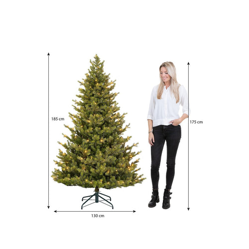 Black Box Trees Clive Kunstkerstboom met Verlichting - Kerstboom Led met 200 Warm Witte LED-lampjes - Scharnierconstructie voor Snelle Montage - H185