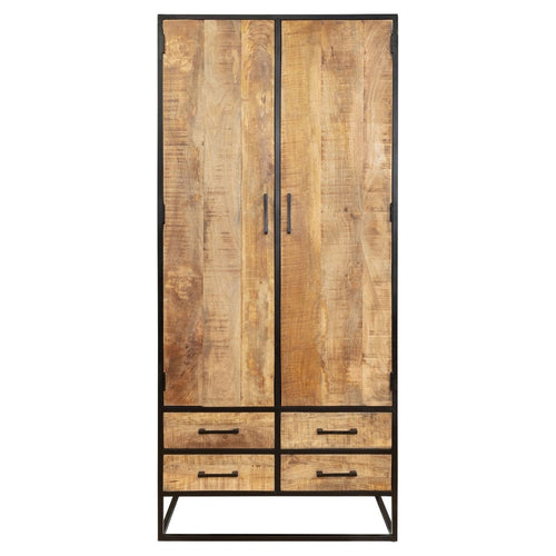 StarFurn Kabinetkast Denver - Naturel Hout/Metaal - 90x45x200cm - vtwonen shop