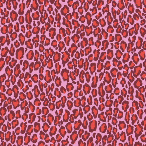 ESTAhome behang panterprint paars en rood - 50 x 900 cm - 132201