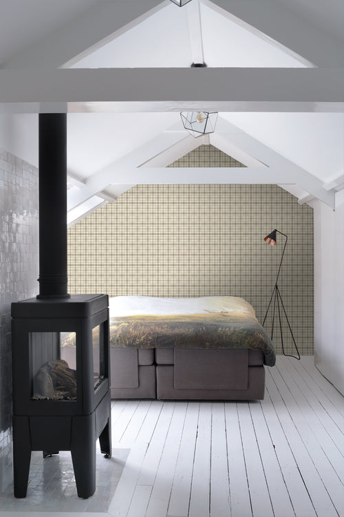 ESTAhome behang ruiten beige en bruin - 53 cm x 10.05 m - 137723