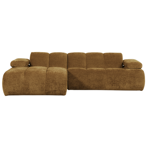 WOOOD chaise longue links Mojo - Geweven Ribstof - Honing Geel