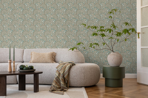 ESTAhome behang vintage bloemen vergrijsd groen - 50 x 900 cm - 131088 - vtwonen shop