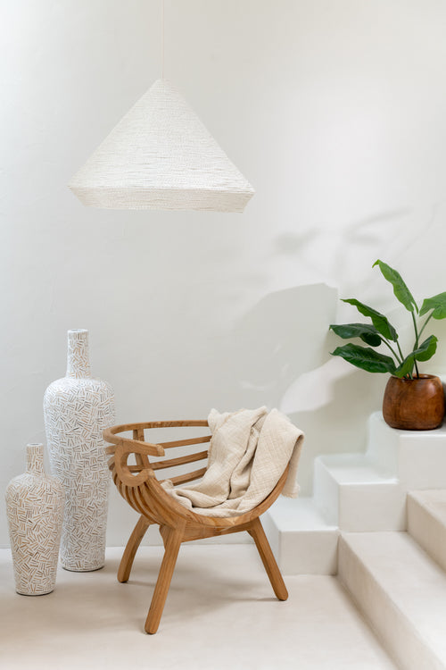 J-Line plaid Franjes Mousseline - katoen - lichtbeige - 130 x 180 cm - vtwonen shop