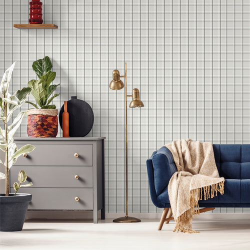 Sanders & Sanders behang ruiten beige, grijs en wit - 53 cm x 10 m - 640358