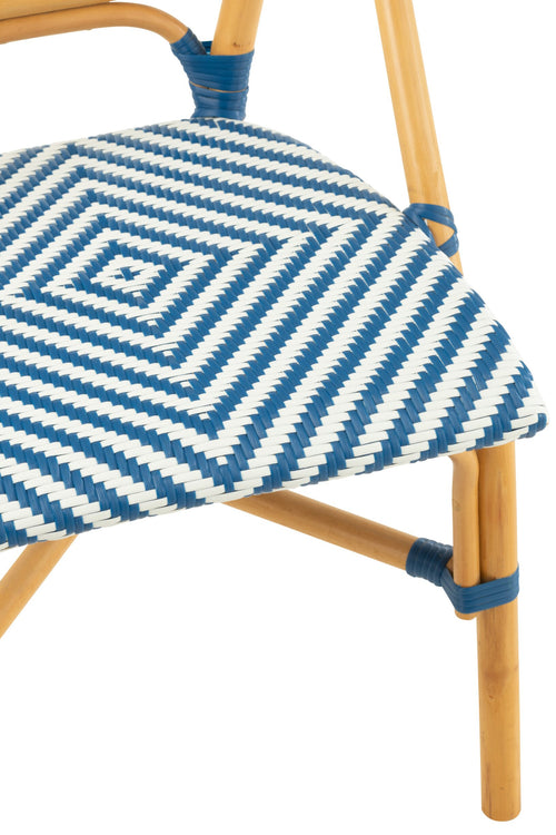 J-Line stoel live - jute/kunststof - naturel/blauw