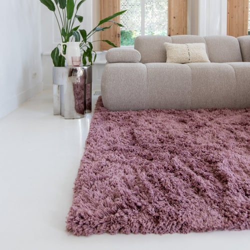 Hoogpolig vloerkleed Pilo Darkpink Polyester Interieur05