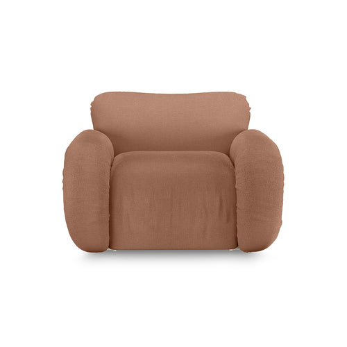 HKLIVING fauteuil Arc lounge – linen dusty rose – frame sand