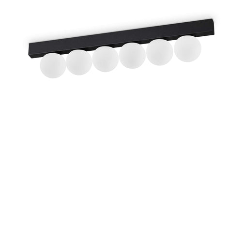 Ideal Lux PING PONG 6-lichts Globe-plafondlamp Zwart 1500Lm 3000K