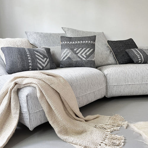 Malagoon kussen Mochica decostripe - anthraciet - 35x60cm