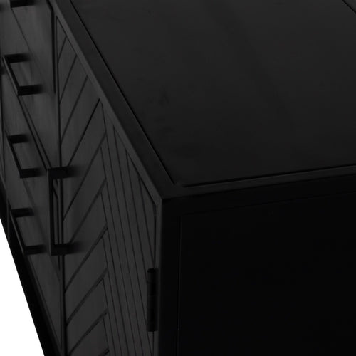 Dressoir Isa Zwart Visgraat Klein Mangohout - Giga Meubel - vtwonen shop