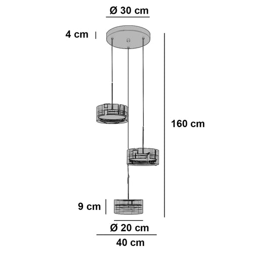 Highlight hanglamp Enzo - 3 lichts - 40  x 160   cm - zwart - vtwonen shop