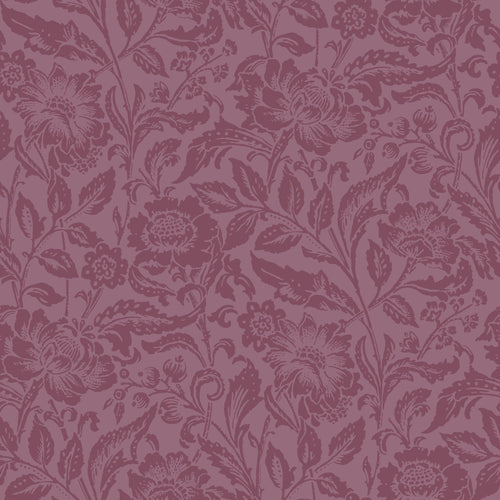 ESTAhome behang vintage bloemen aubergine paars - 50 x 900 cm - 131683