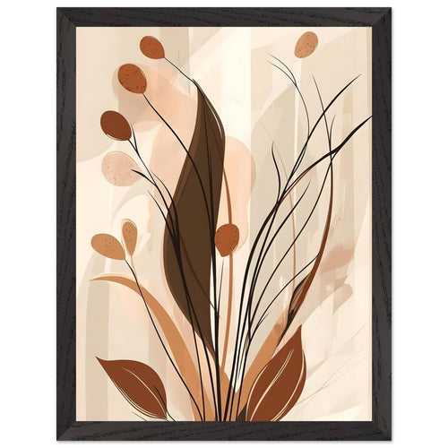 Artfulprints Poster met Lijst Boho – Autumn growth   - 30x40 cm - Bruin