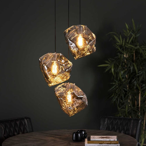 Giga Meubel Hanglamp Rock - Chrome - 3-Lichts - 50x50x150cm - vtwonen shop