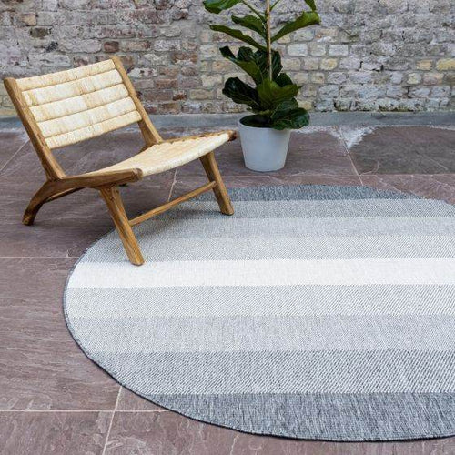 Interieur05 Rond Buitenkleed Boa - Grijs/Wit - Dubbelzijdig - EVA Interior - 200 x 200 cm - vtwonen shop