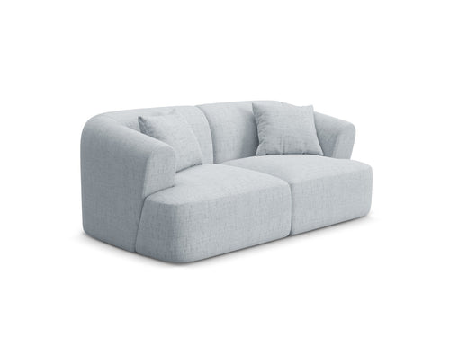 Cosmopolitan Design Modulaire bank Campi 2-zits, structurele stof lichtgrijs - 90x180x70cm
