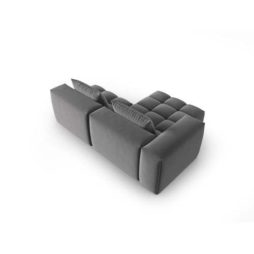 Cosmopolitan Design - Modulaire hoekbank links Verona 3-zits, flueel warm grijs - 145x205x70cm