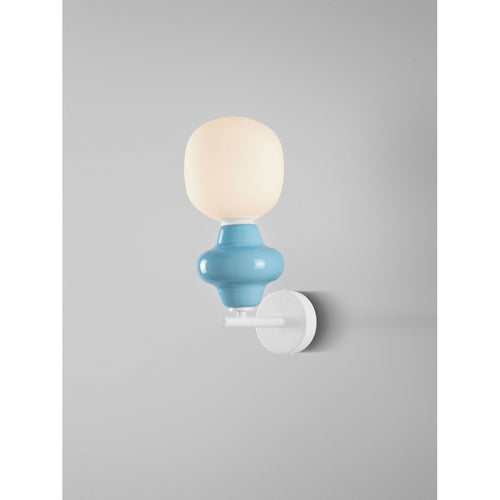 Nova Luce CLIO Bolvormige wandlampen blauw, mat wit E14 1x5W