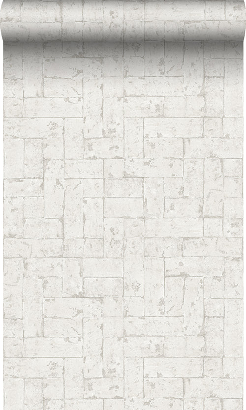 Origin Wallcoverings behang bakstenen gebroken wit - 53 cm x 10,05 m - 347567 - vtwonen shop