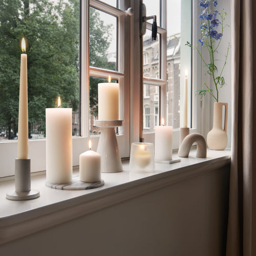 Bolsius rustieke kaarsen - wit - 19cm - vtwonen shop