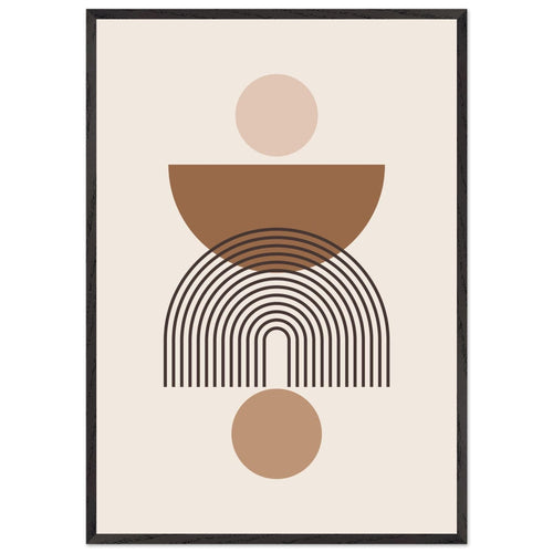 Artfulprints Poster met Lijst Boho – Harmony shapes   - 70x100 cm - Grijs