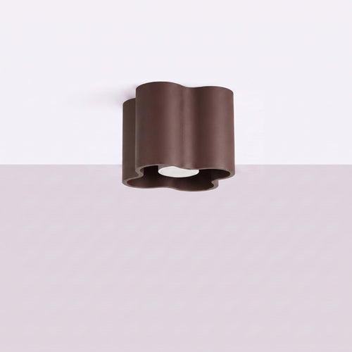 Sollux Lighting Plafondlamp OVIO 1 bruin GU10 - 12x12x10cm