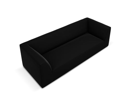 Micadoni - Bank "Ruby" 3 zitplaatsen, flueel, zwart - 93x232x69cm