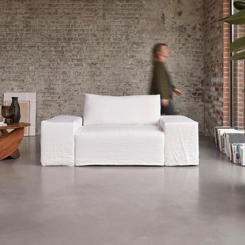 Tikamoon Modulaire fauteuil in wit linnen - Wit