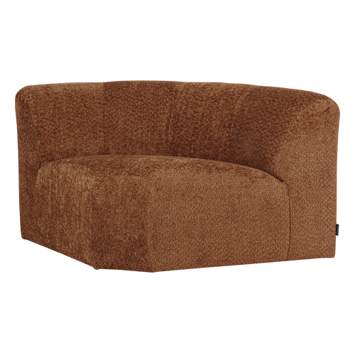 WOOOD hoekelement rond Mojo Base - Wollig - Roestbruin - 74x110x110