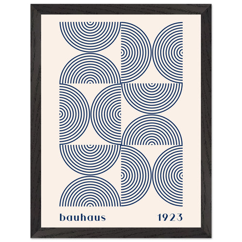 Artfulprints Poster met Lijst Bauhaus - Twisted arches 1923   - 30x40 cm - Blauw