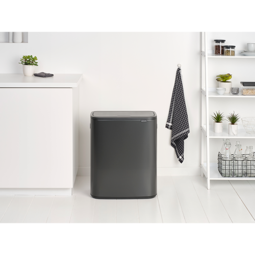 Brabantia Bo Touch Bin, met 2 binnenemmers, 2 x 30 liter - Confident Grey