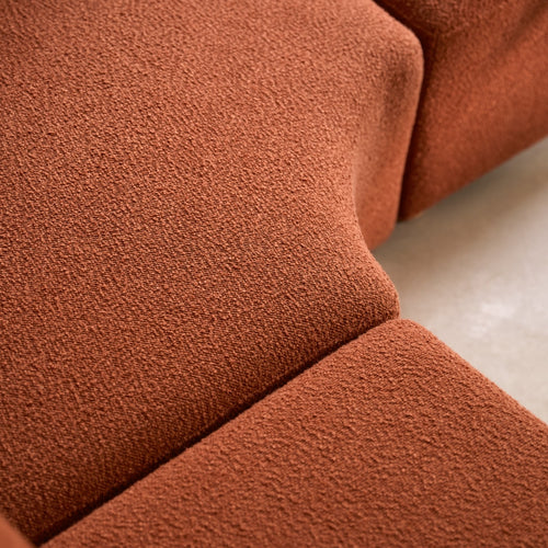 Tikamoon Modulaire hoekfauteuil van massief acaciahout en terracotta stof - Terracotta - vtwonen shop