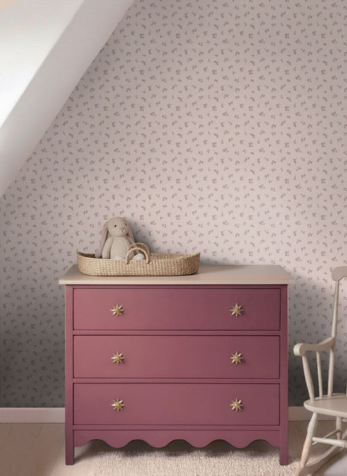 ESTAhome behang vintage bloemetjes paars - 50 x 900 cm - 132222