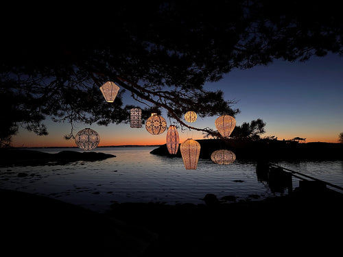 Lumiz solar lampion - sashiko balloon - xl - licht taupe - vtwonen shop