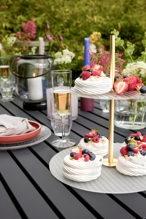 Hübsch etagere Ripple - glas/ijzer - ø30xh31cm - vtwonen shop