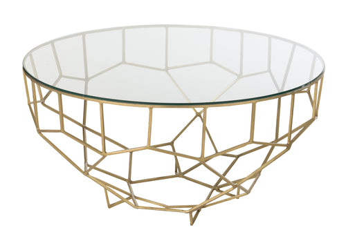 J-Line tafel Moza - metaal/glas - goud