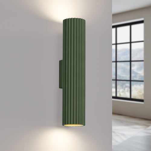 Sollux Lighting Wandlamp KARBON 30 olijfgroen - 6,5x8,5x30cm