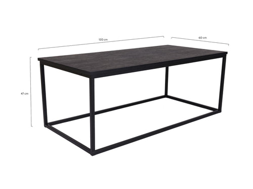 MaximaVida rechthoekige salontafel Chicago XL zwart 120 cm - pinewood fineer - vtwonen shop