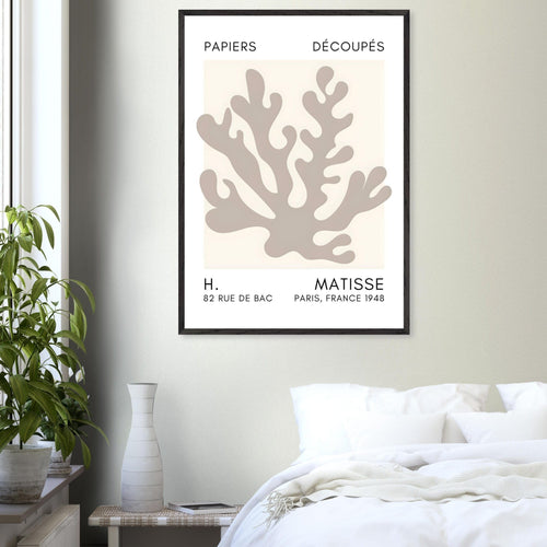 Artfulprints Poster Matisse – Saltflower shapes grey   - 30x40 cm - Grijs