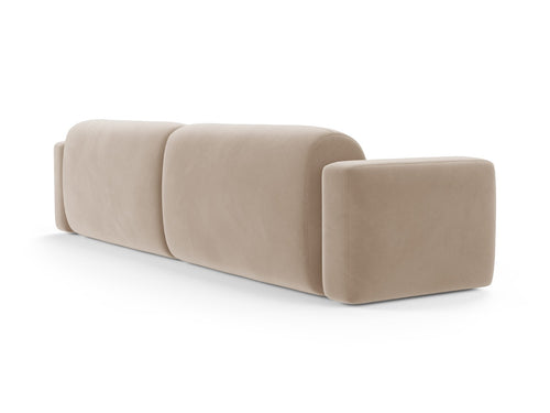 Cosmopolitan Design Modulaire bank Strino 4-zits, flueel beige - 98x240x78cm